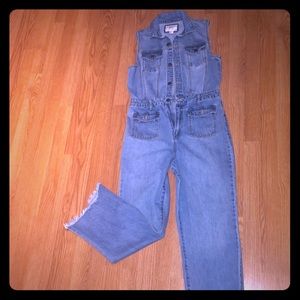 Forever 21 denim vest jumpsuit